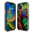 thumbnail image 3 of MUNDAZE Apple iPhone XS Max Neon Rainbow Glow Peacock Feather Shockproof Clear Hybrid Protective Phone Case Cover, 3 of 6