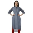 thumbnail image 1 of Moomaya Kurti en Coton Col Mandarin pour Femmes Robe Longue Imprimée Grande Taille, 1 of 6