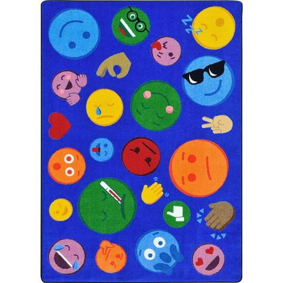 7 ft. 8 in. x 10 ft. 9 in. Shake Em Up Emojis Kid Essentials Rectangle Rug  Multicolor