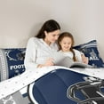 thumbnail image 4 of jejeloiu Rugby Football Game Bedding Comforter Set,American Sport City Twin Comforter Sets,Gray Deepblue Helmet Bedding Set For Teens,Ultra Soft Home Decor Reversible,2-Piece, 4 of 7