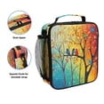 thumbnail image 2 of Square Lunch Bag 10.5*3.5*9.5 Inches Cooler Bag Lunch Bag Insulation Portable Durable Fashion Colorful Tree Bird, 2 of 6