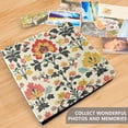 thumbnail image 4 of FORMRS 3 Ring Photo Album 4"x6" Self Adhesive Large Capacity PU Leather Cover, Beige Floral, 4 of 8