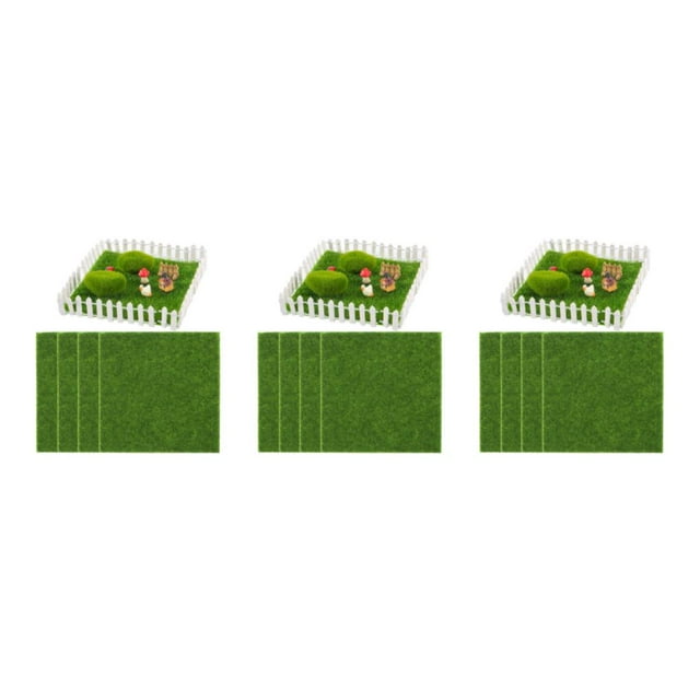Guardoinrt 4pack/lot Exquisite Craft Artificial Turf Lawn With Smooth Lines Synthetic Artificial Grass Flocking 3Set