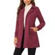 thumbnail image 1 of Abrigo de ante sintético de doble botonadura con solapa muesca para mujer INSPIRE CHIC en rojo profundo M, 1 of 7