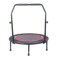 thumbnail image 2 of Hassch 40" Folding Mini Fitness Indoor Exercise Workout Rebounder Trampoline with Handle, Max Load 330lbs, Black & Red, 2 of 10