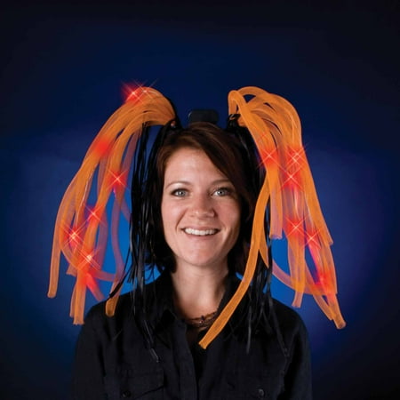 Light Show Orange LED Dreads Costume Headband