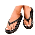 thumbnail image 3 of Yuanlong Women's Thong Sandals Polka Dot Flip Flops Wedge Soft EVA Platform Non Comfort Casual Beach Walking Sandals, 3 of 9