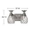 thumbnail image 4 of 2 Light Bathroom Light Fixture in Traditional-Glam Style 13 inches Wide By 8.5 inches High-Polished Antique Nickel Finish Bailey Street Home, 4 of 6
