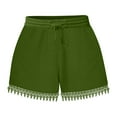 thumbnail image 1 of Timegard Womens Plus Size Shorts Elastic High Waisted Drawstring Lace Ruffle Summer Casual Loose Shorts, 1 of 5