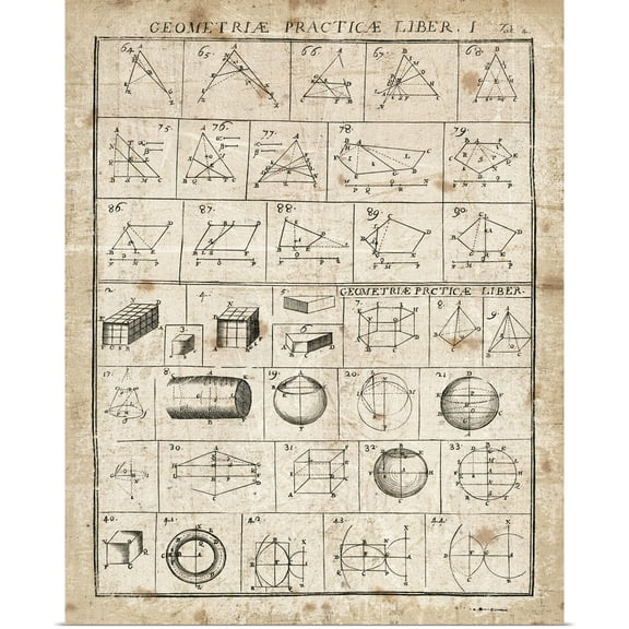 Great BIG Canvas | "Geometric Chart I" Art Print - 16x20