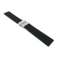 thumbnail image 1 of Black Silicone Watch Bands - Soft Rubber Replacement Watch Straps - Mesh and Tread Pattern - Waterproof - Stainless Steel Deployment Buckle - 20mm, 22mm, 24mm, 1 of 8