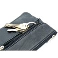 thumbnail image 6 of Black Genuine Leather Men's Coin Purse Change Card Holder Front Pocket Keychain, 6 of 11