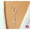 thumbnail image 2 of HOOUN Fashion Women Jewelry Necklace Retro Infinity Jesus Cross Interlock Y-Drop 0635-Gold, 2 of 5