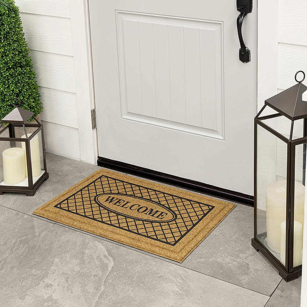 Mohawk Home Estate Elegance Outdoor Polyester Door Mat, Natural, 1' 6" X 2' 6"