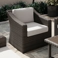 thumbnail image 5 of Martha Stewart Indoor-Outdoor Patio Accent Chair in Brown Rattan Wicker with Tan All-Weather Cushions, 5 of 11
