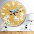 thumbnail image 2 of DesignArt Gold Bird on Blossoms II Large Wall Clock, 2 of 2
