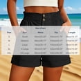 thumbnail image 2 of Hurxie Womens Summer High Waisted Cuffed Shorts Back Elastic Waistband Pleated Linen Shorts with Pockets Black,S, 2 of 6