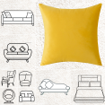 thumbnail image 4 of Purebryt Housse de Coussin en Velours (18"x18), 2 Paquets, Jaune, 4 of 5