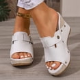thumbnail image 2 of SACFOF Women's Slide Heeled Sandals Opened Square Toe Chunky Block Heel Slippers with Buckle Slip on Long Womens Slippers, 2 of 6