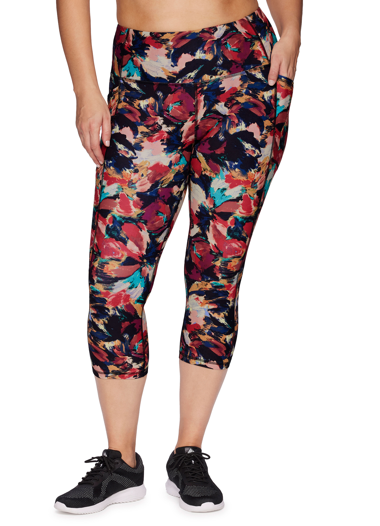 RBX Active Women's Plus Size Moody Floral Buttery Soft Squat Proof Yoga