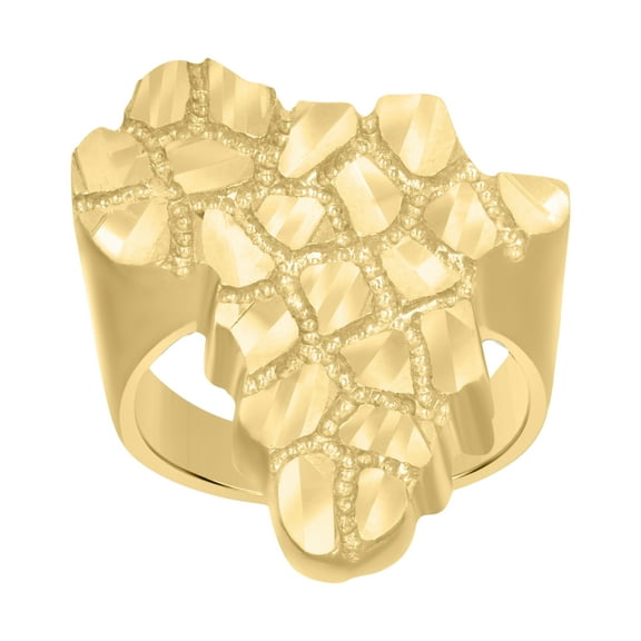 10k Yellow Gold Mens Nugget Fashion Ring