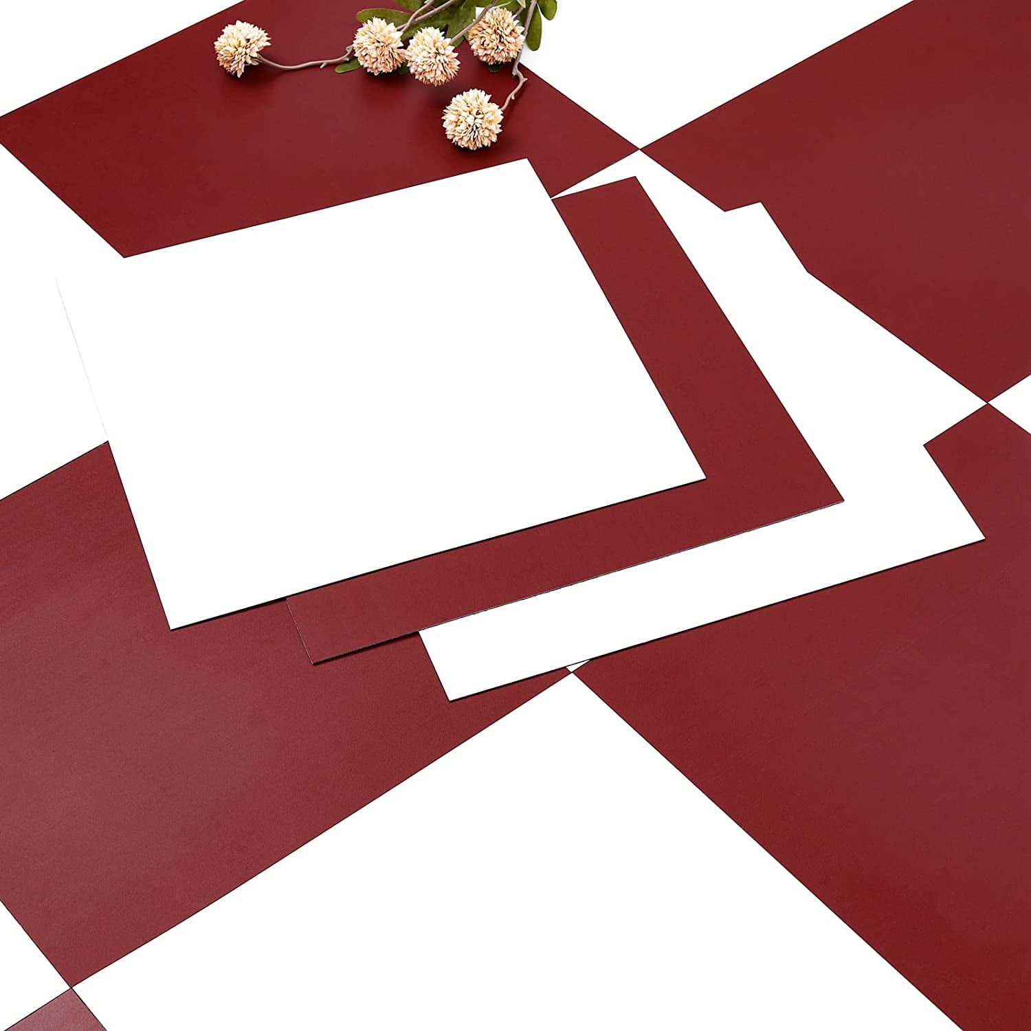 Abyssaly 12" x 12" Peel and Stick Floor Tile Red Checkerboard, 20Pcs, Waterproof Self-Adhensive Vinyl Flooring for Diningroom Bathroom and Kitchen (Red and White)