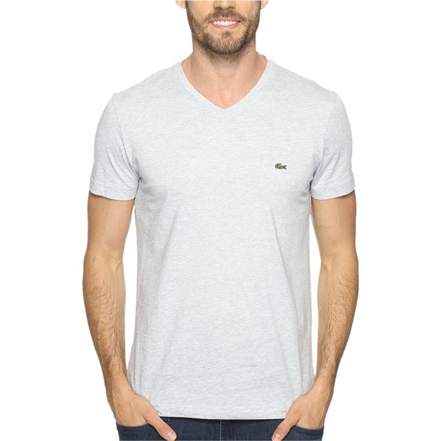 Lacoste SS Camiseta básica para hombre, gris, XXXX-Large