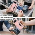 thumbnail image 4 of For Google Pixel 10 Pro XL Wallet Case Ultra-Slim Profile Vintage Leather Texture, Wallet For Women Men Card Holder Magnetic Clasp Kickstand Folio Case,Pink,For Pixel 10 Pro XL, 4 of 7