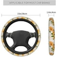 thumbnail image 4 of Vintage Grunge Yellow Sunflower Floral Steering Wheel Cover Universal Fit 15 Inch Anti-Slip Wheel Protector, 4 of 6