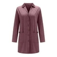 thumbnail image 4 of BLOCLOALO Long Sleeve Cardigan for Women Button Up Sweaters Fashionable and Casual Solid Color Button Tie Pocket Cardigan Jacket Collared Shirts Office Cardigan Boyfriend Sweaters for Women Wine S, 4 of 8