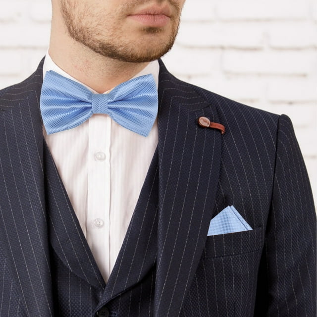 Qarigey Destaca en bodas Conjunto de pajarita y pañuelo preatados para boda para hombre Pajarita para hombre con bolsillo Accesorios de disfraces XGZ-16 Oro amarillo