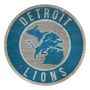 Detroit Lions Sign Wood 12 Inch Round State Design