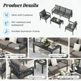 thumbnail image 4 of MRUAKA Aluminum Patio Furniture Set, 6 Pcs Modern Outdoor Sofa Sets, Outdoor Sectional Patio Conversation Set with Coffee Table for Backyard, Poolside, Dark Grey, 4 of 10