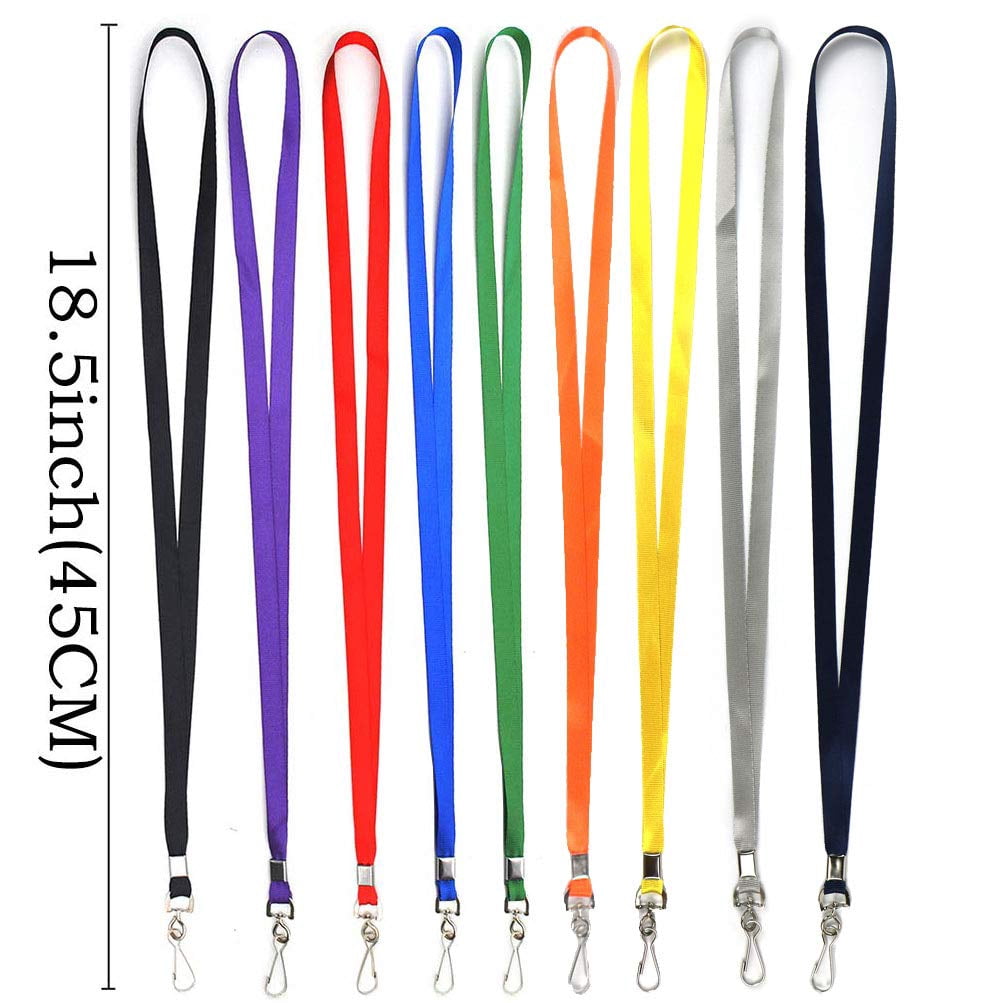 Navy Blue Lanyards 100 Lanyard For Id Badges Flat With Badge Clip J-hook (navy Blue)