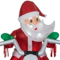thumbnail image 3 of Gemmy Christmas Airblown Inflatable Inflatable Luxe Santa on Christmas Motorcycle, 5.5 ft Tall, red, 3 of 6