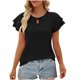 thumbnail image 2 of Fiudx Liquidación de Ofertas Flash Camiseta Informal de Manga Corta con Cuello En V para Mujer, Blusa Lisa de Doble Capa, Informal, a La Moda, para Primavera y Verano, 2 of 6