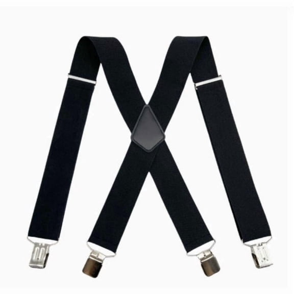 Generic Men's X-Back Suspenders, 2 inches Wide Adjustable Braces with Strong Clips for Formal & Casual Wear