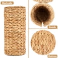 thumbnail image 3 of Vorfor Freestanding Toilet Paper Holder with Lid, Wicker Toilet Roll Holder, Bathroom Storage Basket, Water Hyacinth Round, Natural, 3 of 14