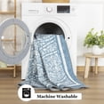 thumbnail image 6 of Wellber Abstract Area Rug Soft Rugs Non-Slip Washable Floor Carpet for Bedroom Living Room Kitchen Home Decor,6'x9',Blue, 6 of 6