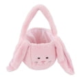 thumbnail image 3 of Cesta de Pascua para niños, bolsa de peluche de conejo de Pascua, bonita bolsa de dibujos animados, cesta de conejo de orejas largas, color rosa, 3 of 14