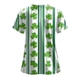 thumbnail image 4 of GEWSEY St Patricks Day Scrub Tops for Women Short Sleeve V Neck Scrubs Lucky Shamrock Print Plus Size Medical Uniform Shirts (Light Green, 3XL), 4 of 8