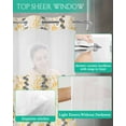 thumbnail image 4 of No Hook Shower Curtain with Snap in Liner, Plant Branches Hand Painted Style Linen Texture Yellow Hotel Shower Curtains for Bathroom, Washable Shower Curtain Liner Set with Mesh Top Window, 48"x72", 4 of 6