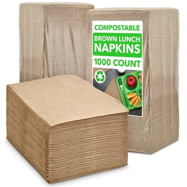 Brown Napkins Disposable, Paper Napkins Everyday 1000 Count, Compostable, Biodegradable, Eco-Friendly, Tan Napkins Bulk for Commercial Restaurants, Dinner Parties, Crafts