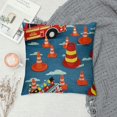thumbnail image 2 of PHYHOO Fire Truck Pillow Covers,Kids Red Fire Engine Cushion Covers Cartoon Car Throw Pillow Covers for Bedroom Living Room,Cute Firemen Car Decorative Accent Pillow Cases,Blue, 2 of 5