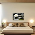 thumbnail image 4 of ZHONGYUTONG Zen Canvas Wall Art Stone Lotus Flower Picture Prints Water Lily Nature Spa Painting Bathroom Artwork for Meditation Spiritual Room Decor (20.00" x 30.00"), 4 of 6