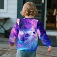 thumbnail image 4 of Yuyamidu Galaxy Cat Sweatshirt Girls 3T 4T Crewneck Ruffle Shoulder Long Sleeve Top Cute Animal Graphic Sweatshirt Y2K Casual Outfits Soft Lightweight Outdoor Play Clothes, 4 of 8