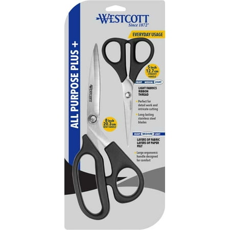 Westcott All Purpose Plus Scissors, 2 Piece