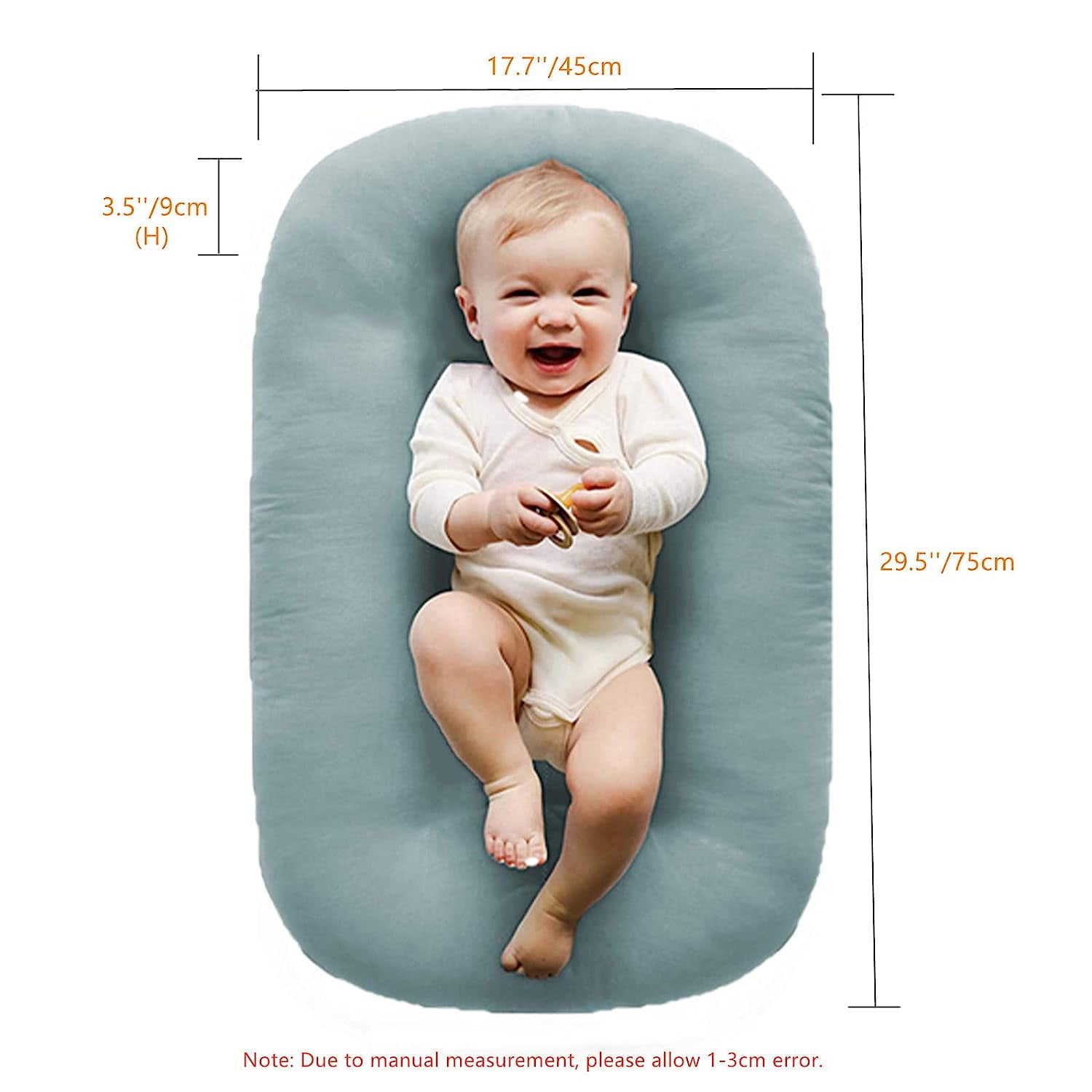 Boys and Girls Stretch Newborn Recliner Pillow, Baby Alphabet Recliner Pillow, Snug Removable Sofa Cushion, White, Super Soft Fit