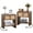 D Walnut-set of 2, variant on YOCWO Nightstand with Charging Station for Bedroom, Linen Bedside Table with Drawers, Walnut