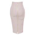 thumbnail image 6 of GENEMA Women High Waist Striped Bandage Knee Length Midi Pencil Skirt Solid Color Zipper Back Bodycon Stretchy Slim Fit Empire Skirt Party Clubwear XS-XL, 6 of 16